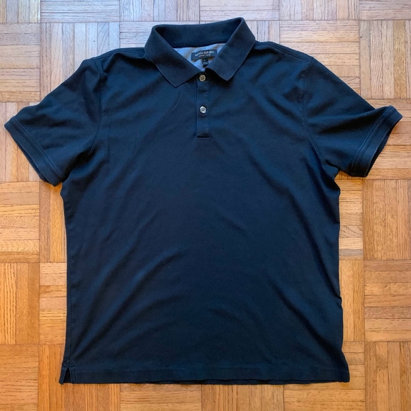 Men's Banana Republic Black Luxury Touch Polo, L - Picture 4 of 5